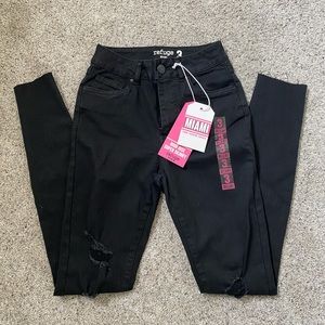 Black Denim, ripped style, brand new with tag